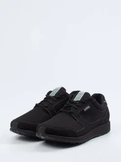 Lunge – Schnürschuh aus Textil in Veloursoptik Schwarz