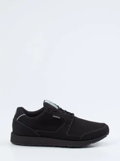 Lunge – Schnürschuh aus Textil in Veloursoptik Schwarz