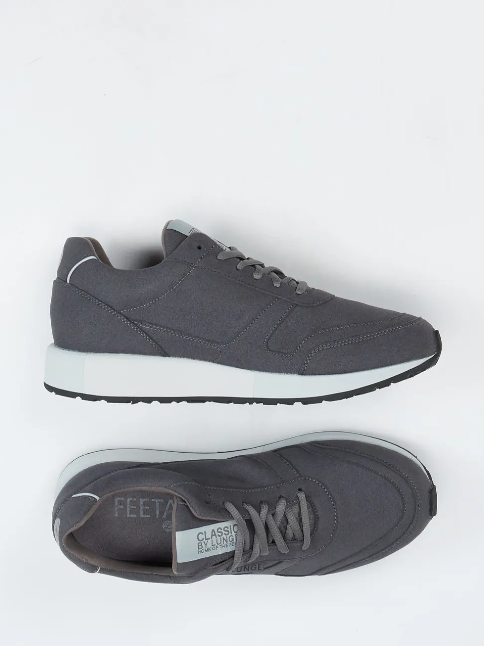 Lunge – Sneaker aus Textil in Veloursoptik Grau