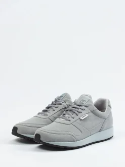 Lunge – Sneaker aus Velourslederoptik grau