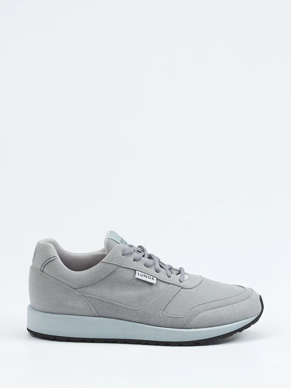 Lunge – Sneaker aus Velourslederoptik grau