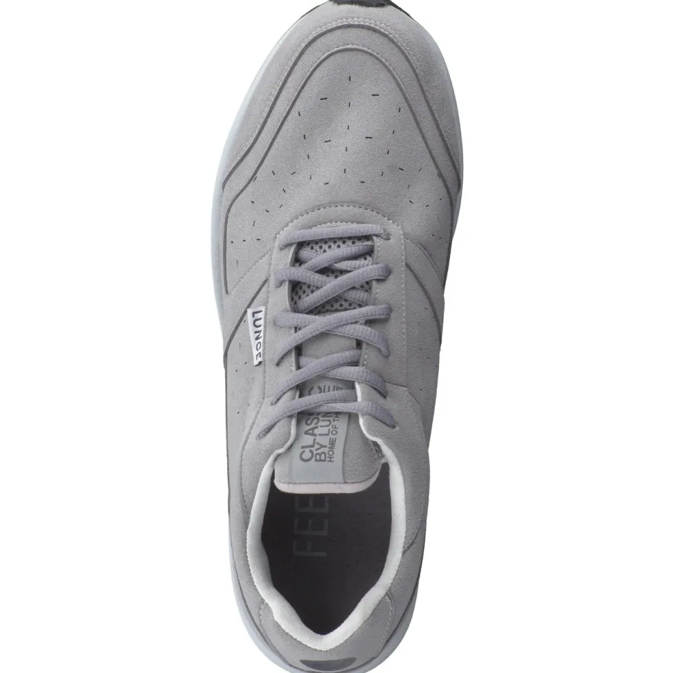 Lunge – Sneaker aus Velourslederoptik grau