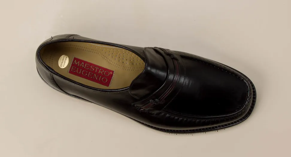 Maestro Eugenio – Penny Loafer aus Lammleder Schwarz