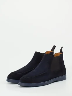 Magnanni – Chelsea Boots aus Veloursleder Dunkelblau