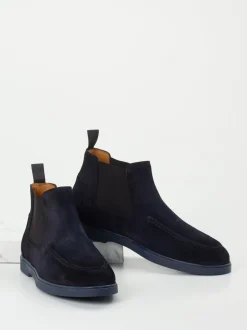 Magnanni – Chelsea Boots aus Veloursleder Dunkelblau