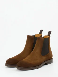 Magnanni – Chelsea Boots aus Veloursleder braun