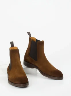 Magnanni – Chelsea Boots aus Veloursleder braun