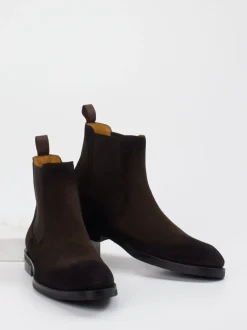 Magnanni – Chelsea Boots aus Veloursleder Dunkelbraun