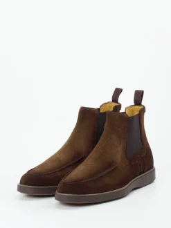 Magnanni – Chelsea Boots aus Veloursleder dunkelbraun