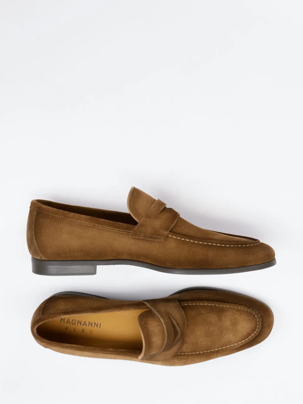 Magnanni – Loafer aus Veloursleder Cognacbraun
