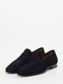 Magnanni – Loafer aus Veloursleder Dunkelblau