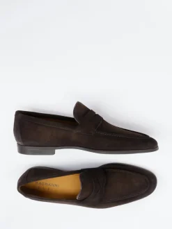 Magnanni – Penny Loafer aus Veloursleder Dunkelbraun