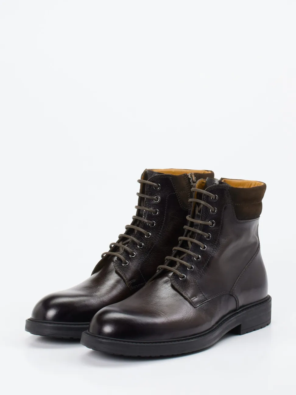 Magnanni – Schnürstiefelette aus Kalbleder Dunkelbraun