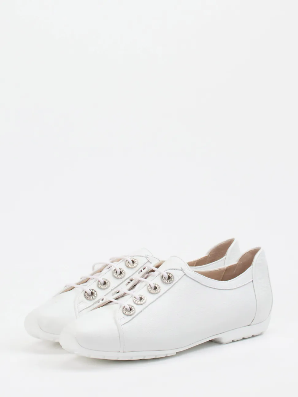 Mania – Bequem-Sneaker aus Lammleder Weiß