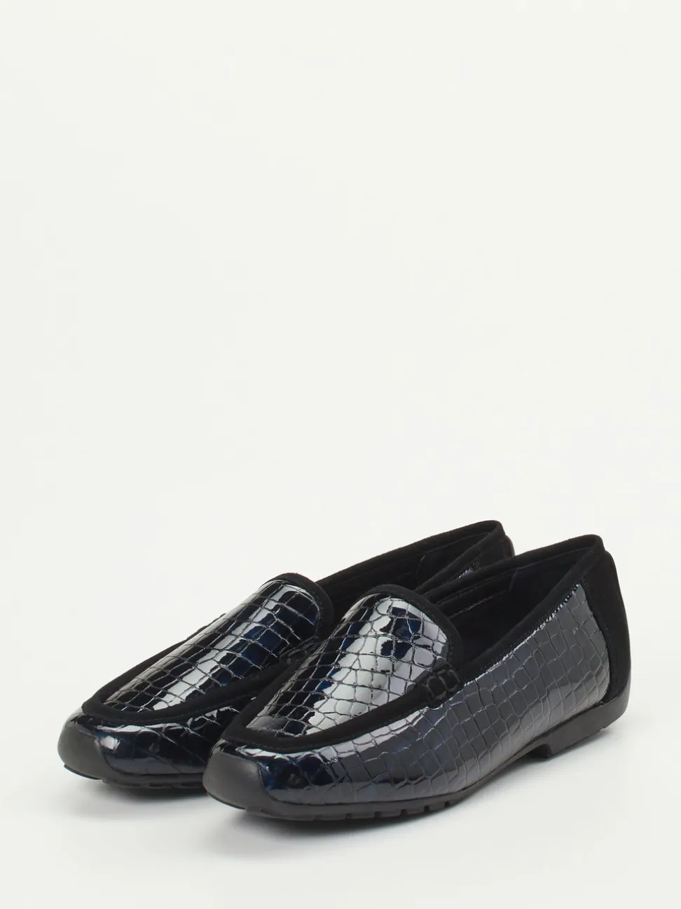 Mania – Loafer aus geprägtem Lackleder blau