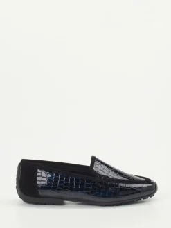 Mania – Loafer aus geprägtem Lackleder blau