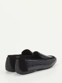 Mania – Loafer aus geprägtem Lackleder blau
