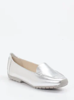 Mania – Loafer aus silbernem Metallicleder