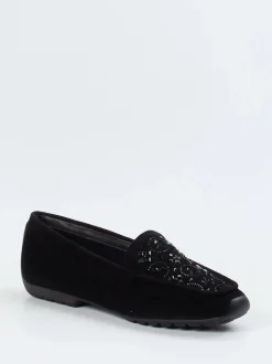 Mania – Loafer aus Veloursleder in Schwarz