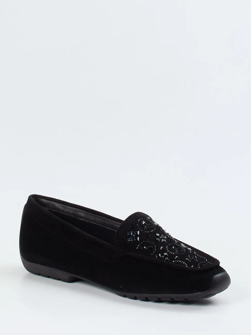 Mania – Loafer aus Veloursleder in Schwarz