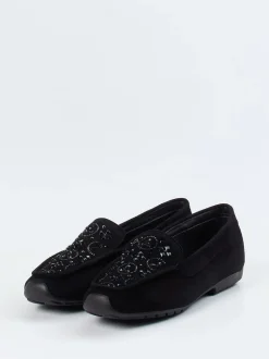 Mania – Loafer aus Veloursleder in Schwarz