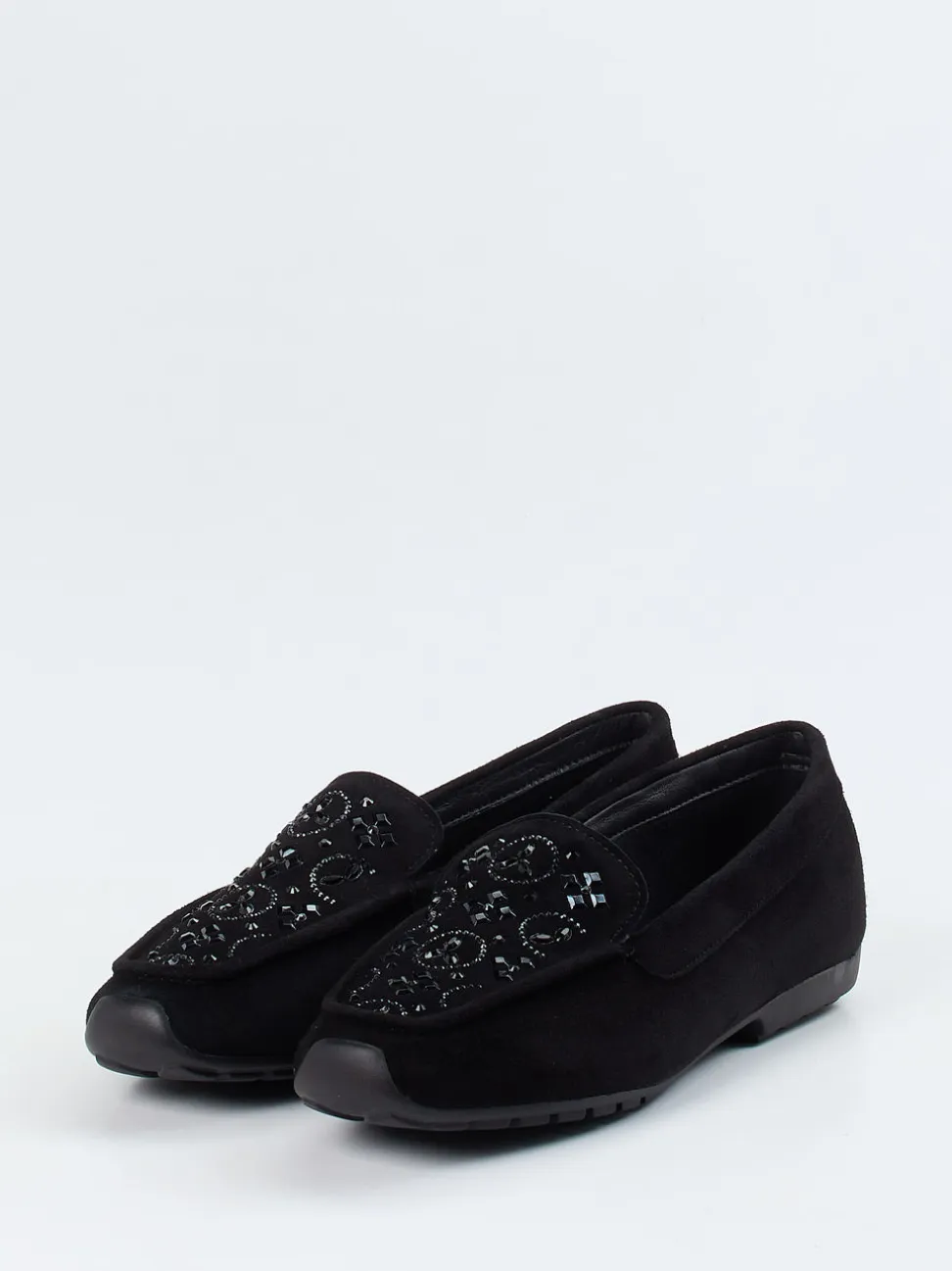 Mania – Loafer aus Veloursleder in Schwarz