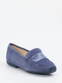 Mania – Loafer aus Veloursleder in Jeansblau