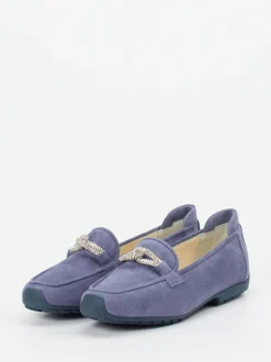 Mania – Loafer aus Veloursleder Lavendelblau