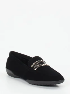 Mania – Loafer aus Veloursleder in Schwarz