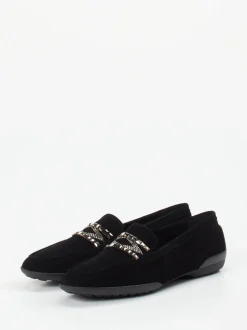 Mania – Loafer aus Veloursleder in Schwarz