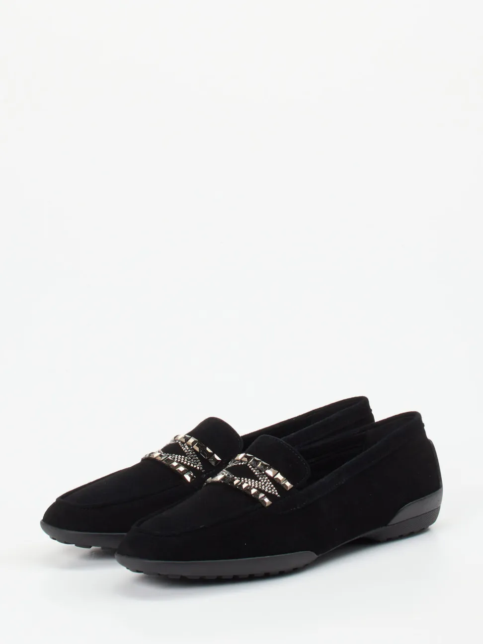 Mania – Loafer aus Veloursleder in Schwarz