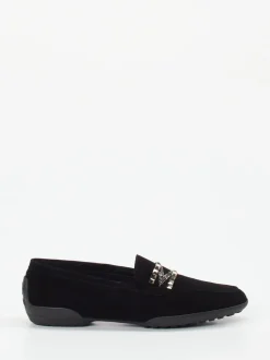 Mania – Loafer aus Veloursleder in Schwarz