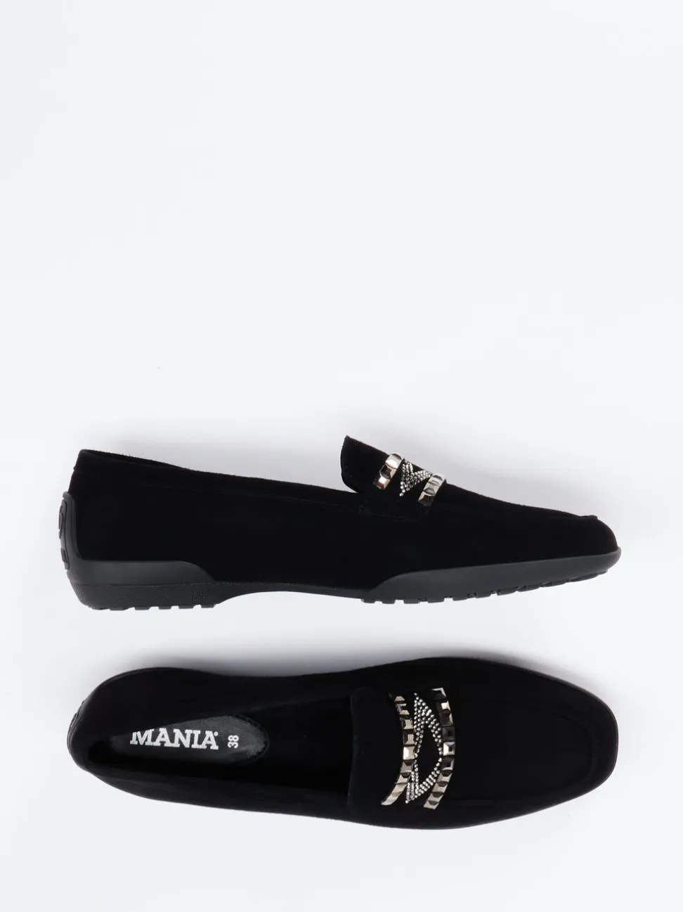 Mania – Loafer aus Veloursleder in Schwarz