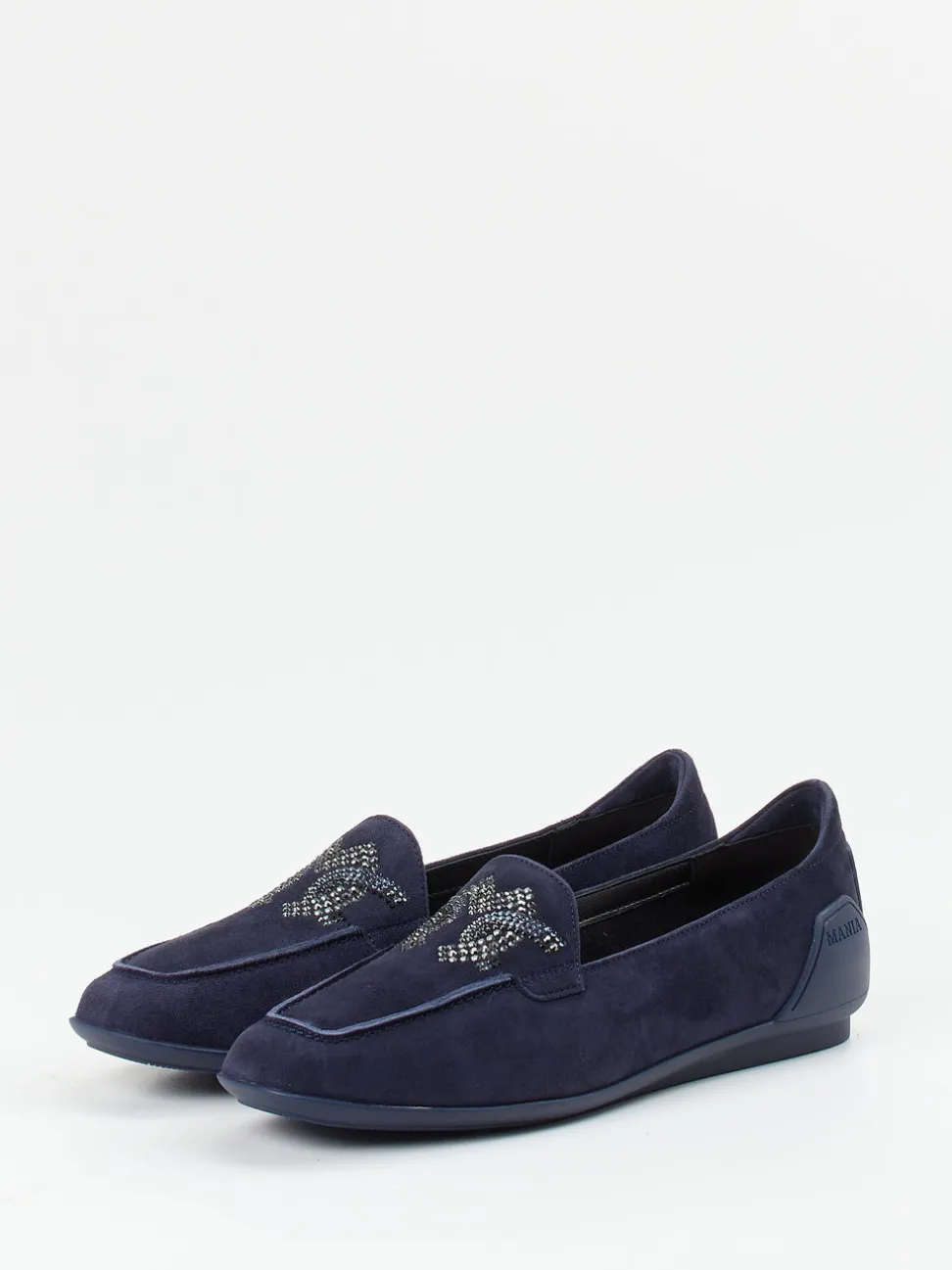 Mania – Loafer aus Veloursleder mit Strassbesatz