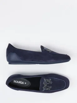 Mania – Loafer aus Veloursleder mit Strassbesatz