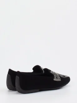 Mania – Loafer aus Veloursleder mit Strass-Schleife