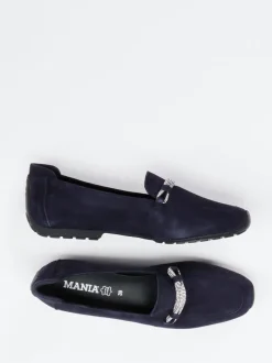 Mania – Loafer aus Veloursleder in Dunkelblau