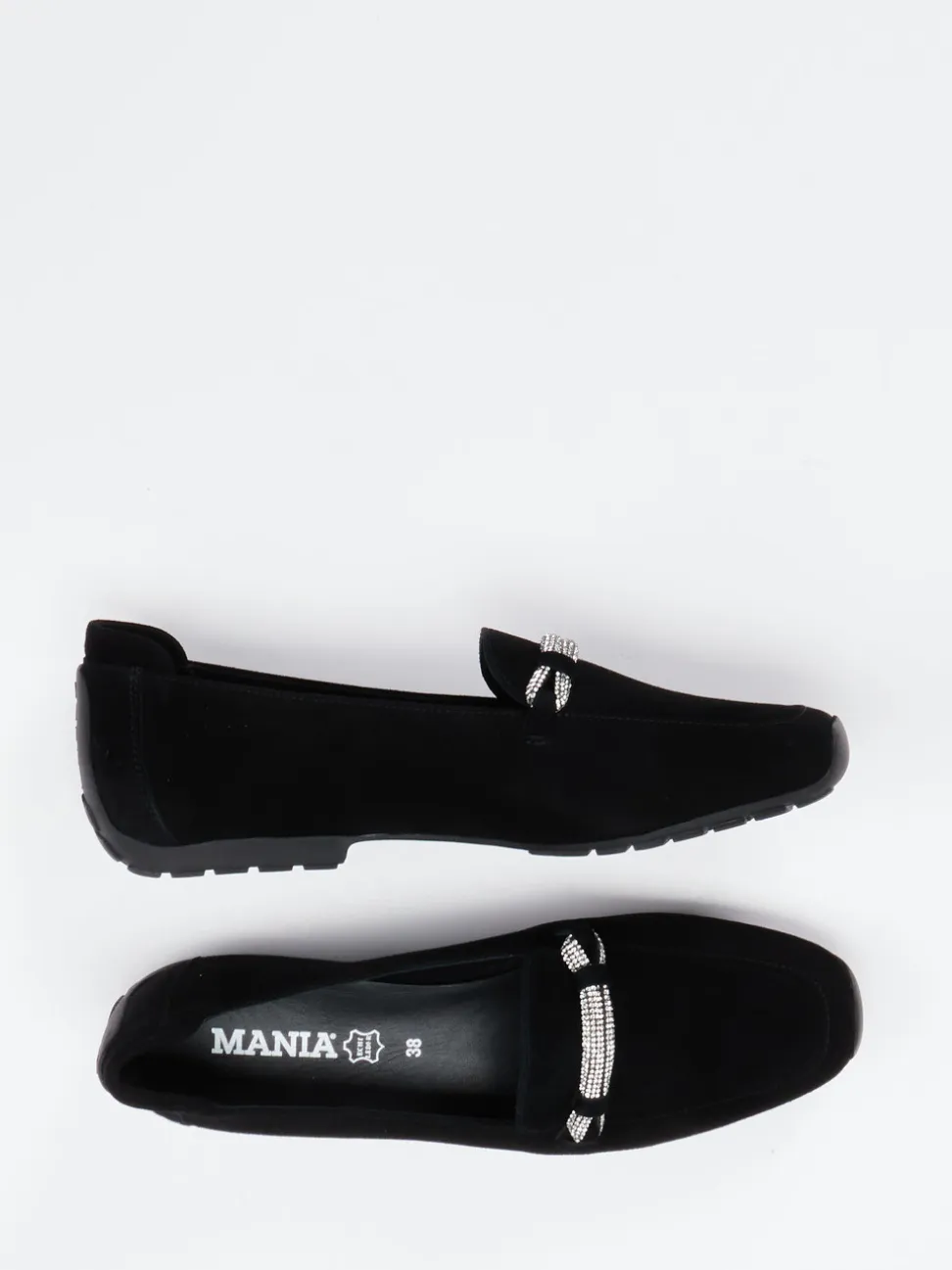 Mania – Loafer aus Veloursleder mit Strassdetail