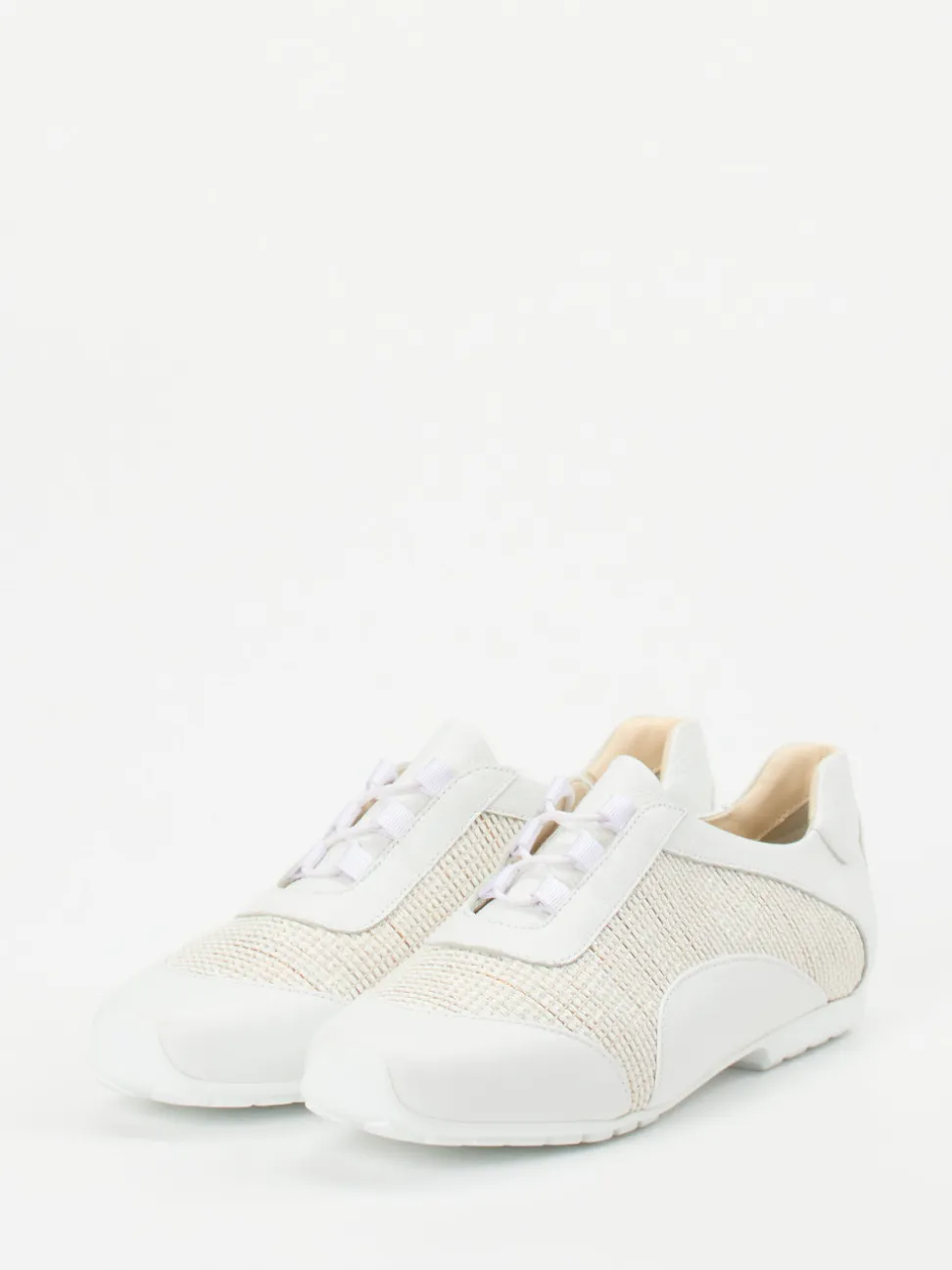 Mania – Low-Top Sneaker aus Lammleder Offwhite