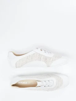 Mania – Low-Top Sneaker aus Lammleder Offwhite