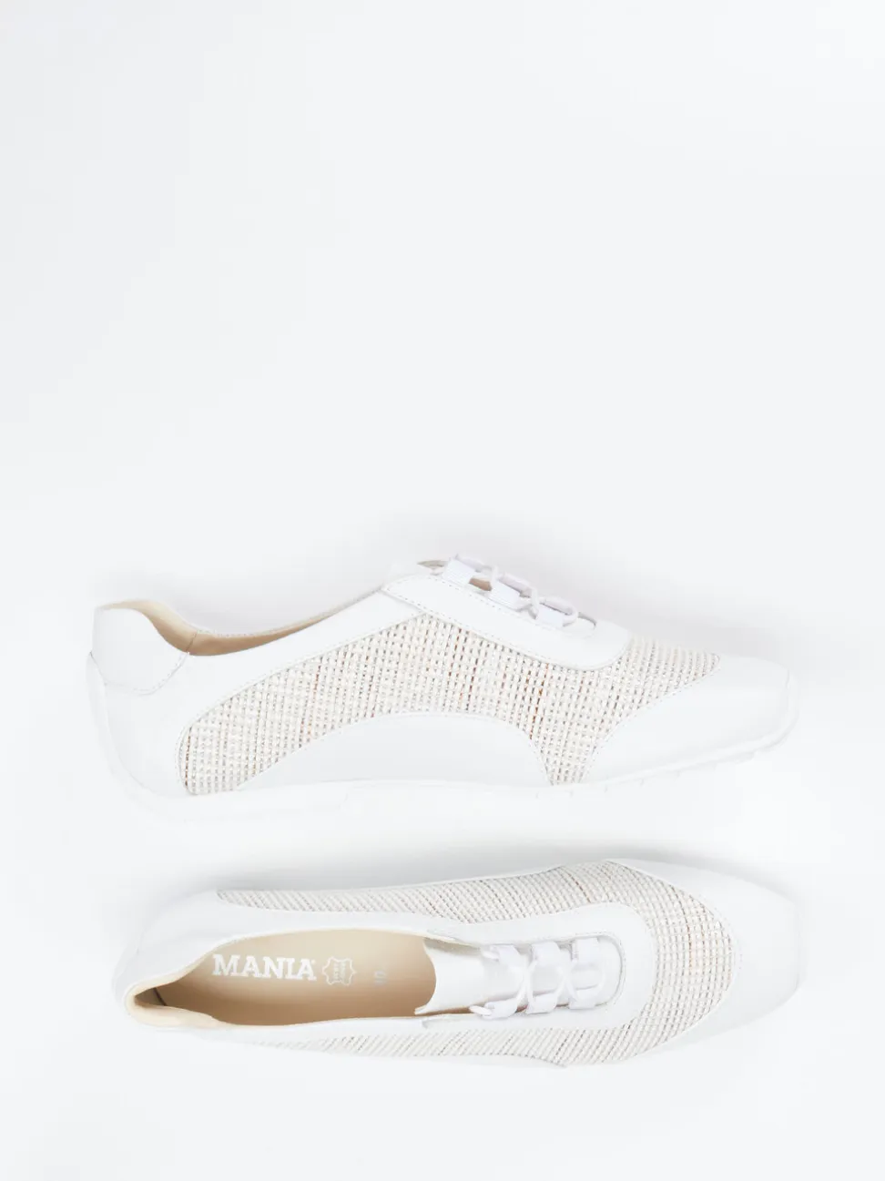 Mania – Low-Top Sneaker aus Lammleder Offwhite