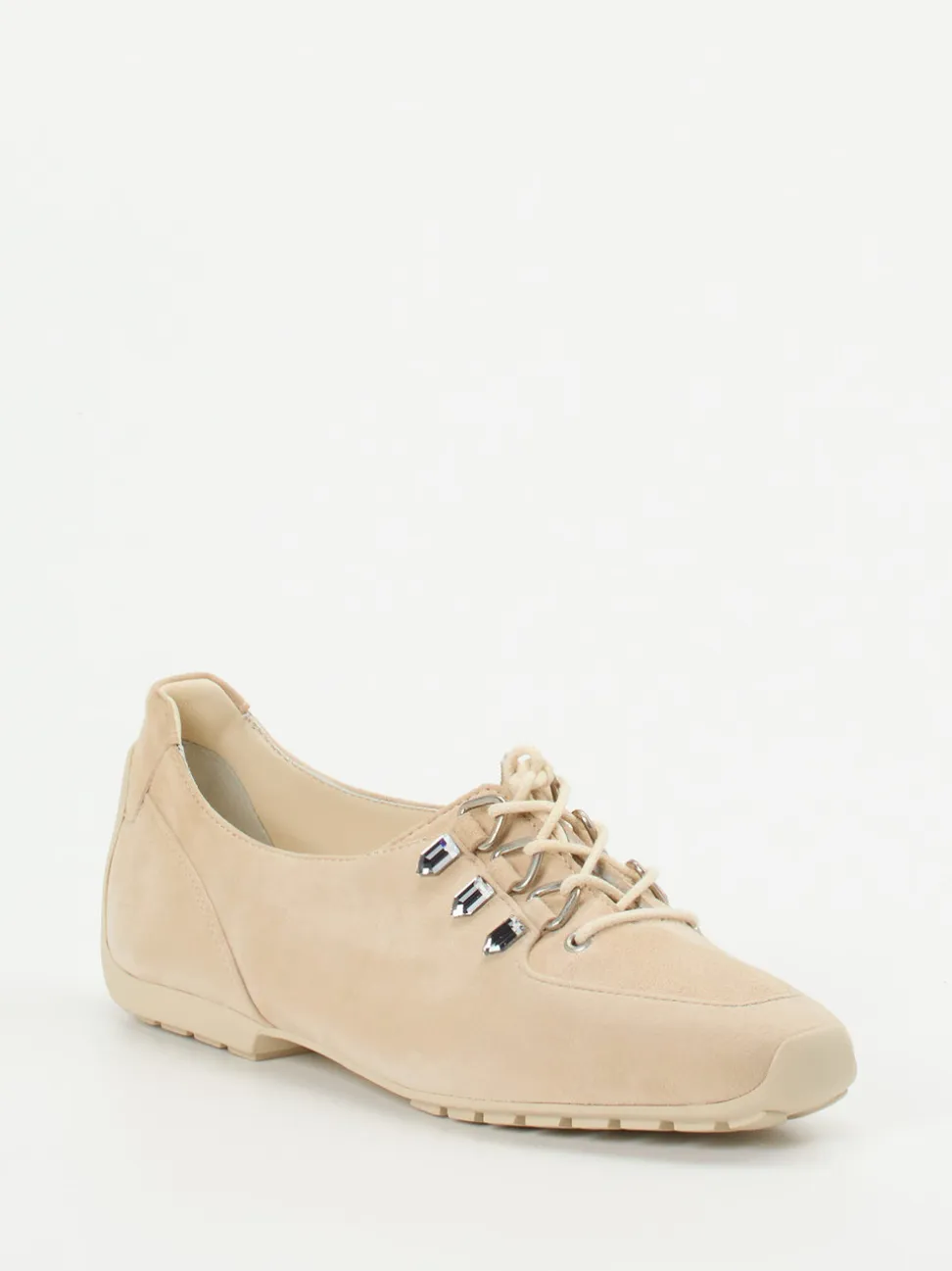 Mania – Schnürschuh aus Veloursleder Beige