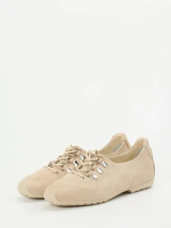 Mania – Schnürschuh aus Veloursleder Beige