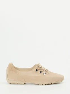 Mania – Schnürschuh aus Veloursleder Beige