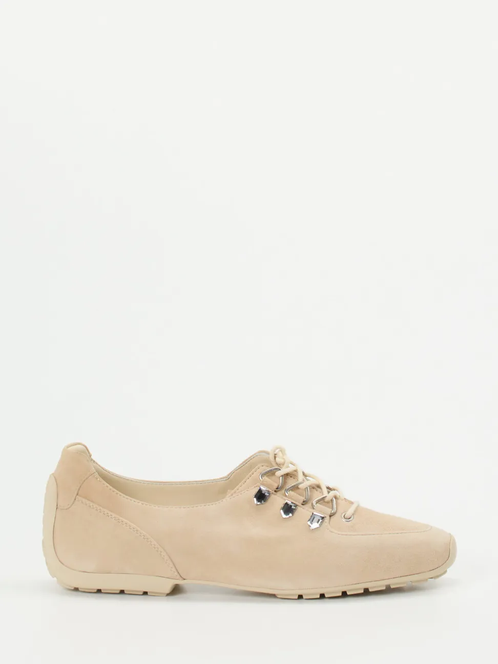 Mania – Schnürschuh aus Veloursleder Beige