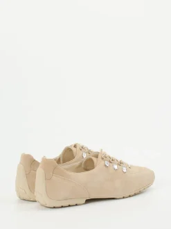 Mania – Schnürschuh aus Veloursleder Beige