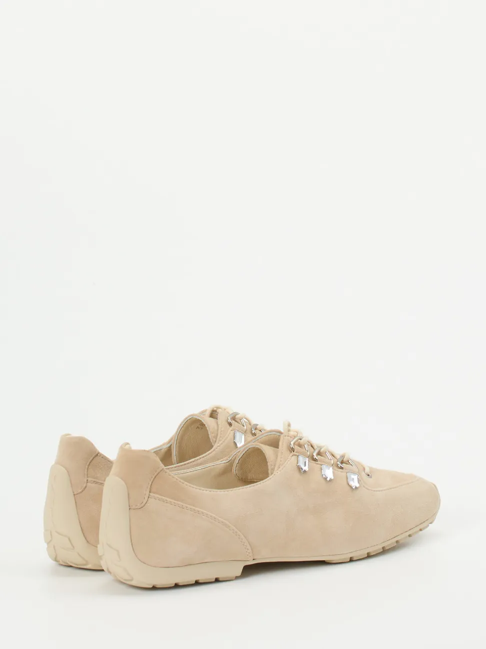 Mania – Schnürschuh aus Veloursleder Beige