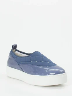 Mania – Slip-On Sneaker aus Velourleder in Blaugrau