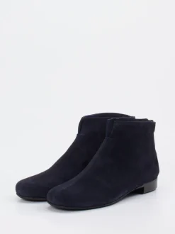 Mannori – Ankle Boots aus Veloursleder Dunkelblau