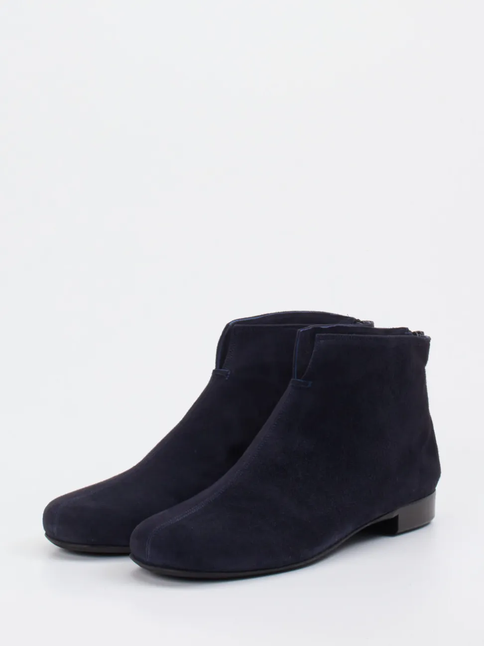 Mannori – Ankle Boots aus Veloursleder Dunkelblau